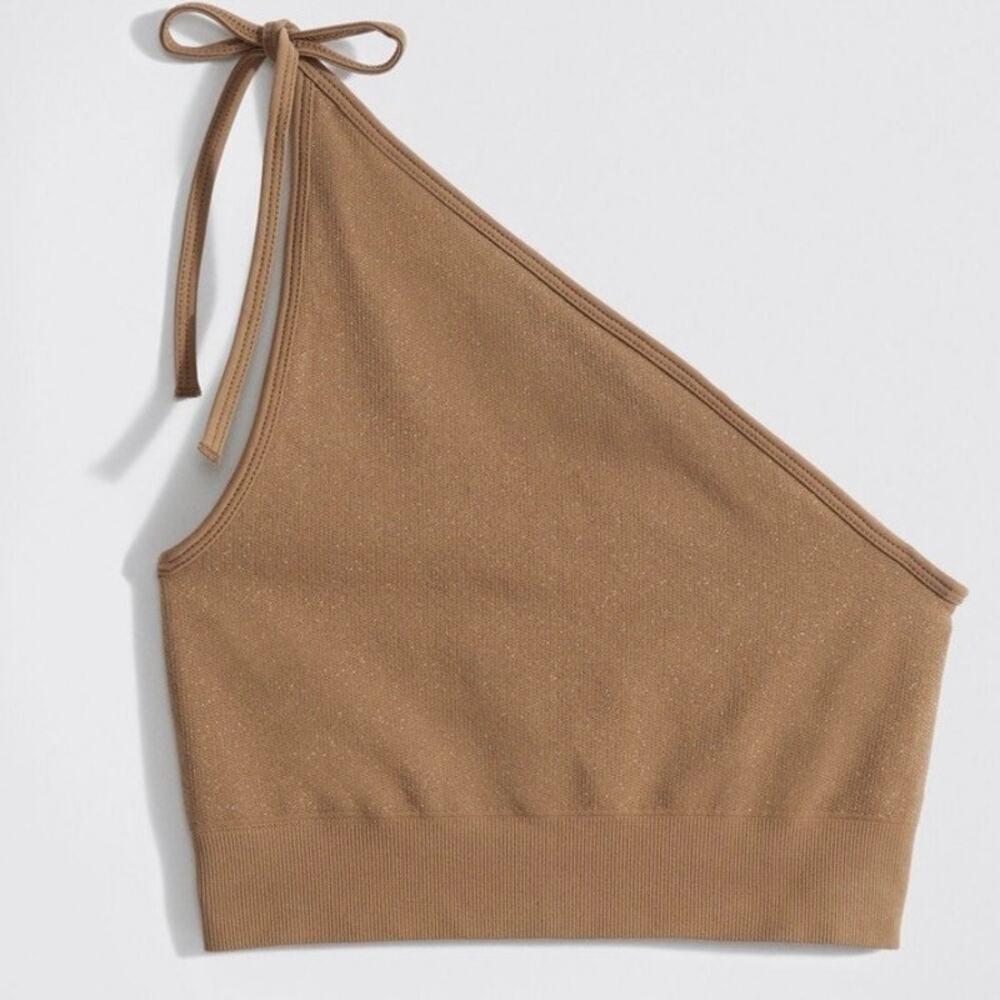 NWT Filippa K Asymmetric Lurex Top Gold One Shoulder M/L $165